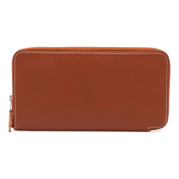 HERMES エルメス アザップロング シルクイン ラウンドファスナー 長財布 ヴォーエプソン レザー ブリック テラコッタ シルバー金具 □O刻印 HERMES（エルメス） アザップロング シルクイン ラウンドファスナー 長