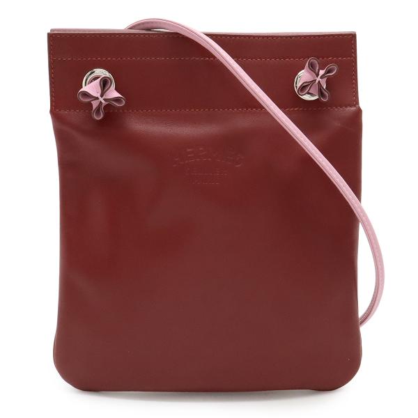 HERMES エルメス サック アリーヌ ミニ ショルダーバッグ ポシェット 斜め掛け ヴォースイフト レザー ボルドー ピンク U刻印 HERMES（エルメス） サック アリーヌ ミニ ショルダーバッグ