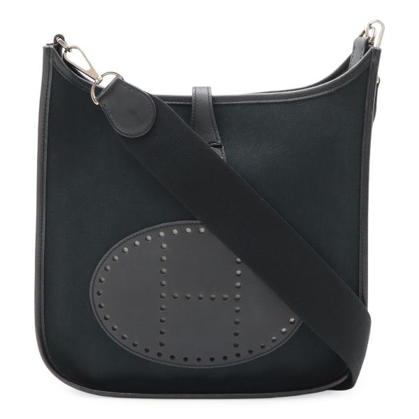 HERMES エルメス エヴリン エブリン II 2 PM ショルダーバッグ 斜め掛けショルダー トワルアッシュ レザー ブラック 黒 □J刻印 HERMES（エルメス） エヴリン エブリン II 2 PM ショルダーバッグ 斜め