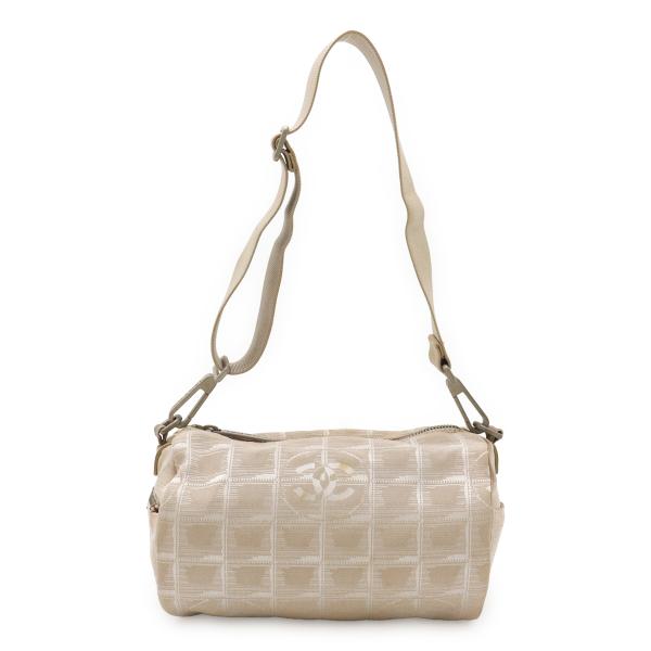 CHANEL シャネル ニュートラベルライン Newトラベルライン ショルダーバッグ ミニドラム 筒形 ワンショルダー セミショルダー ナイロン ベージュ blumin_12611011