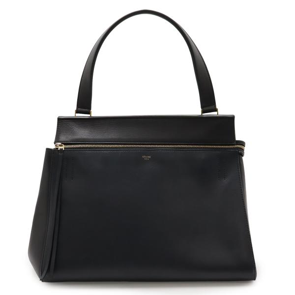 美品 CELINE エッジ ベージュ ブラック ハンドバッグ 中古・古着通販】CELINE (セリーヌ) エッジ ハンドバッグ ベージュ