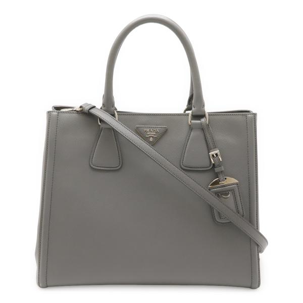 本物 プラダ PRADA レザー 2WAY ショルダーバッグ ハンドバッグ グレー BN2103 バッグ 中古・ 中古・古着通販】PRADA (プラダ) ガレリア サフィアーノ ルクス レザー