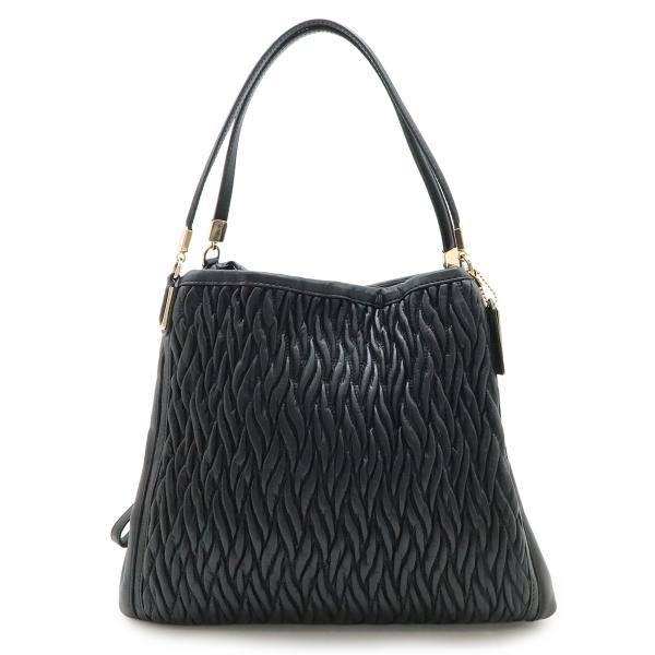 COACH（コーチ）マディソン フィービー ショルダーバッグ ブラック レザー ゴールドトーン金具 ワンショルダー レディース COACH（コーチ） マディソン ギャザード ツイストレザー フィービー