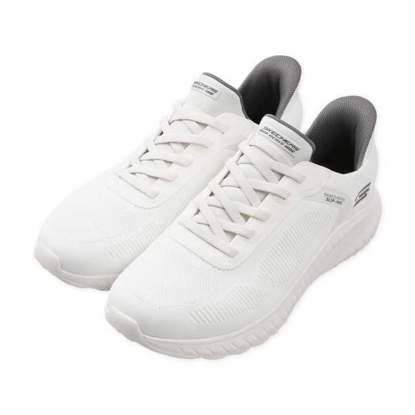 大きいサイズ メンズ SKECHERS スニーカー SLIP-INS BOBS SPORT SQUAD CHAOS ホワイト 1240-5362-1 30 31 32