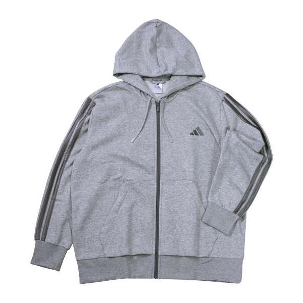 大きいサイズ メンズ adidas ESS HLD FZ スウェット フーディ ミディアムグレーヘザー 1248-5304-1 4XL 5XL