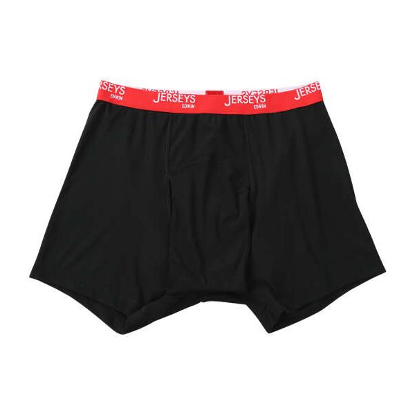 大きいサイズ メンズ EDWIN JERSYS ローゲージ フライス 無地 ニット ボクサーパンツ ブラック 1249-5320-2 3L 4L 5L 6L 7L 8L