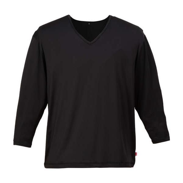 大きいサイズ メンズ EDWIN BODY FIRE 長袖 Vネック Tシャツ ブラック 1249-5322-2 3L 4L 5L 6L 7L 8L