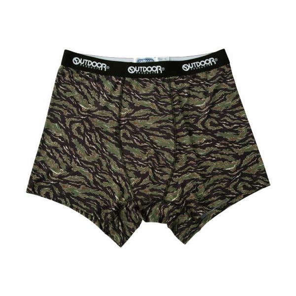大きいサイズ メンズ OUTDOOR PRODUCTS ポリエステルベア天タイガーカモ柄 ボクサーパンツ ブラック×カーキ 1249-6222-1 3L 4L 5L 6L 7L 8L