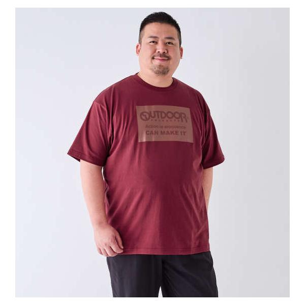 大きいサイズ メンズ OUTDOOR PRODUCTS 天竺 半袖 Tシャツ ワイン 1258-4222-4 3L 4L 5L 6L 7L 8L