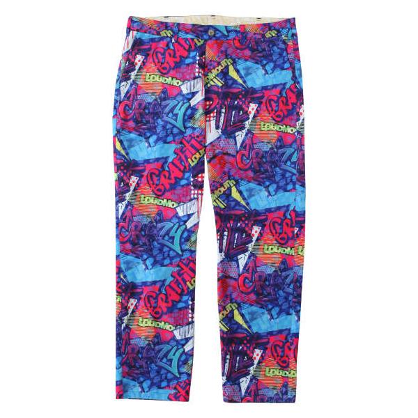 大きいサイズ メンズ LOUDMOUTH ストレッチツイル柄 ロング パンツ クレイジーグラフ 1274-3335-1 100 105 110 115 120 LOUDMOUTH（ラウドマウスゴルフ） 大きいサイズ メンズ ストレッチ