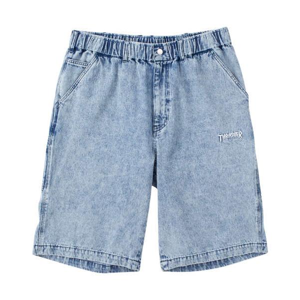 大きいサイズ メンズ THRASHER デニム ペインター ハーフパンツ サックス 1274-4540-1 3L 4L 5L 6L 7L 8L