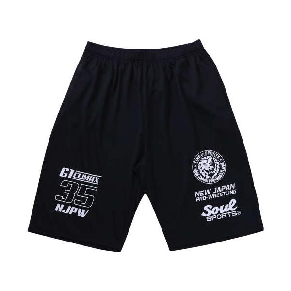 大きいサイズ メンズ SOUL SPORTS × 新日本プロレス G1 CLIMAX35大会 ショートパンツ ブラック 1274-5247-1 3L 4L 5L 6L 8L