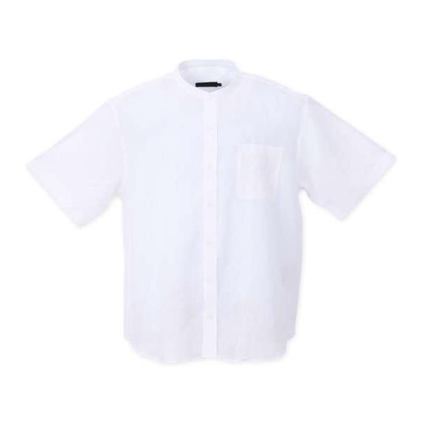 大きいサイズ メンズ Mc.S.P バンドカラー 半袖 シャツ ホワイト 1277-3281-1 3L 4L 5L 6L 大きいサイズ メンズ Mc.S.P バンドカラー 半袖 シャツ ホワイト 1277