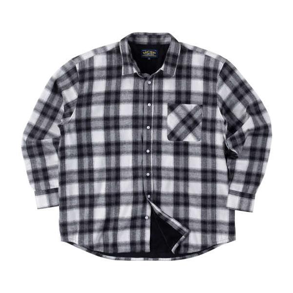 大きいサイズ メンズ Mc.S.P T/Cネルチェック裏ベロア 長袖 シャツ ホワイト系 1277-4362-1 3L 4L 5L 6L 8L
