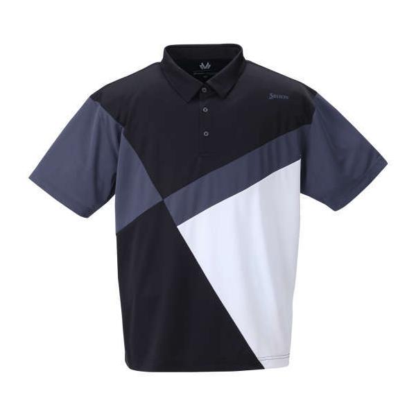 新品　SRIXON パターン入り半袖ポロシャツ 黒　サラッとしてベタつかない生地 スリクソン アパレル | ダンロップスポーツ公式オンラインストア