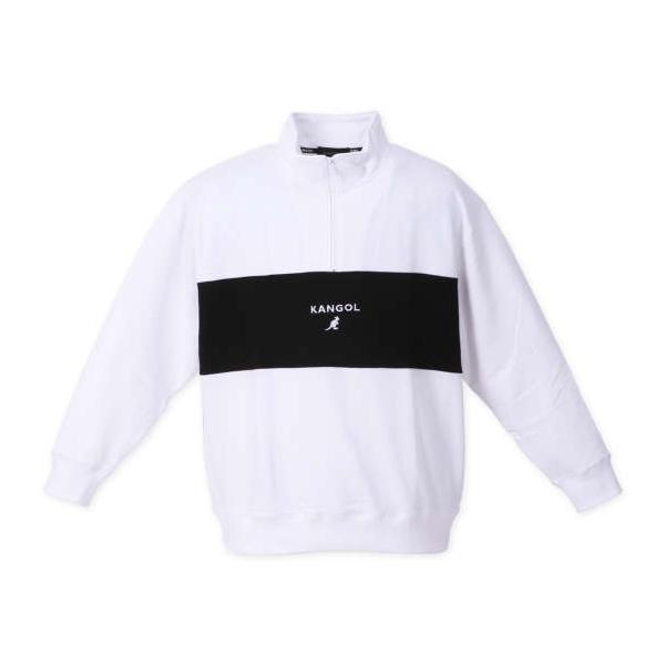 大きいサイズ メンズ KANGOL 裏毛 ハーフジップ トレーナー ホワイト 1278-3650-1 3L 4L 5L 6L 8L