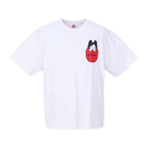 大きいサイズ メンズ 新日本プロレス 高橋ヒロム × 田中かえコラボ 半袖 Tシャツ ホワイト 1278-3691-1 3L 4L 5L 6L