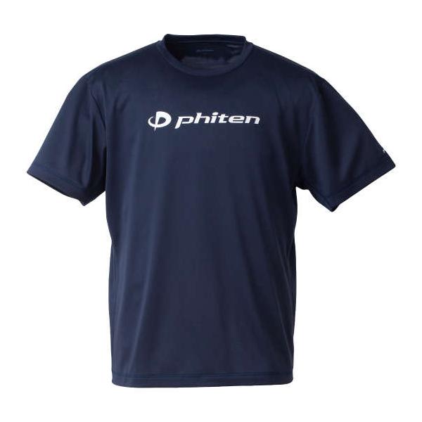 大きいサイズ メンズ Phiten RAKUシャツロゴ入り 半袖 Tシャツ ネイビー × ホワイト 1278-4335-4 3L 4L 5L 6L 8L