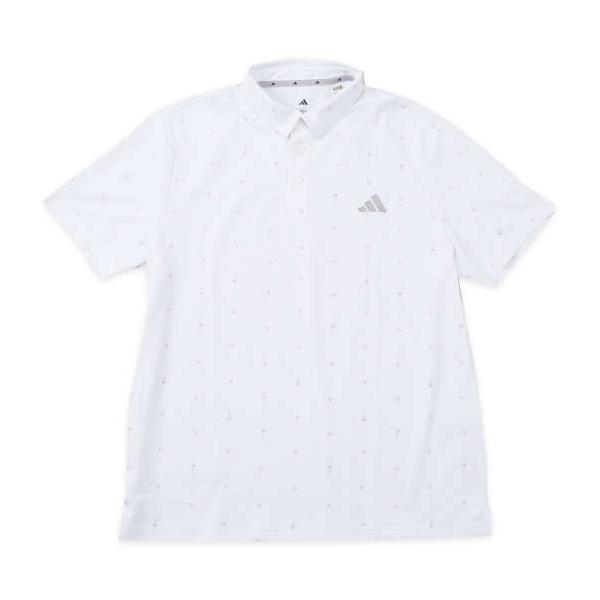 大きいサイズ メンズ adidas golf モノグラム 半袖 シャツ ホワイト 1278-5201-1 3XL 4XL 5XL