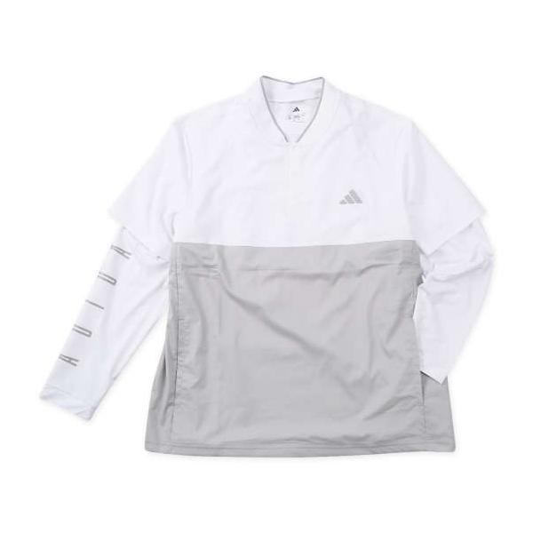 大きいサイズ メンズ adidas golf 2in1レイヤード 半袖 ポロシャツ ホワイト 1278-5202-1 3XL 4XL 5XL