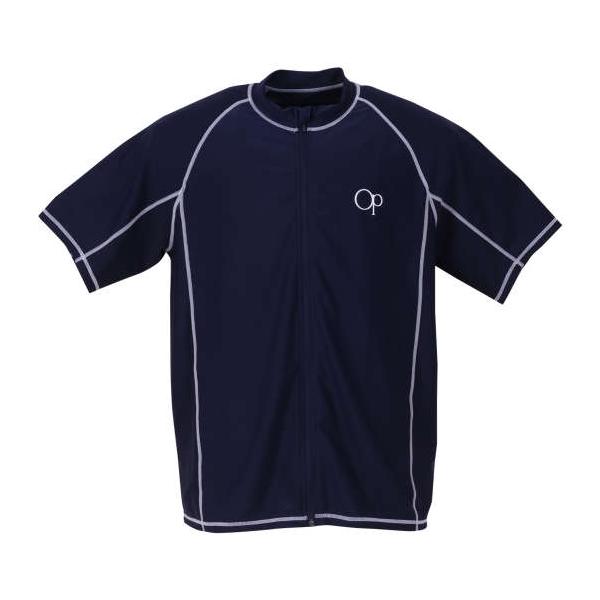 大きいサイズ メンズ OCEAN PACIFIC 半袖 フルジップ ラッシュガード ネイビー 1278-5283-1 3L 4L 5L 6L 8L