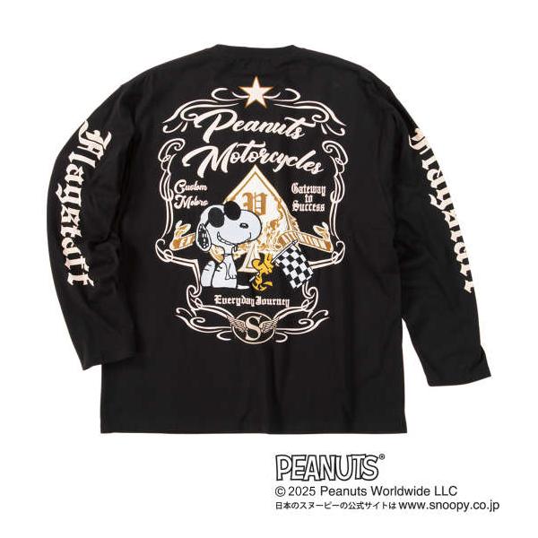 大きいサイズ メンズ FLAGSTAFF×PEANUTS スヌーピーコラボ 長袖 Tシャツ ホワイト 1278-5305-1 3L 4L 5L 6L 8L 大きいサイズ メンズ FLAGSTAFF×PEANUTS スヌーピーコラボ 長袖 T