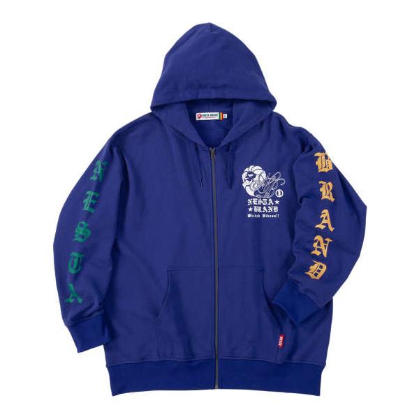 大きいサイズ メンズ NESTA BRAND 裏毛 フルジップ パーカー ロイヤルブルー 1278-5356-1 3L 4L 5L 6L 8L