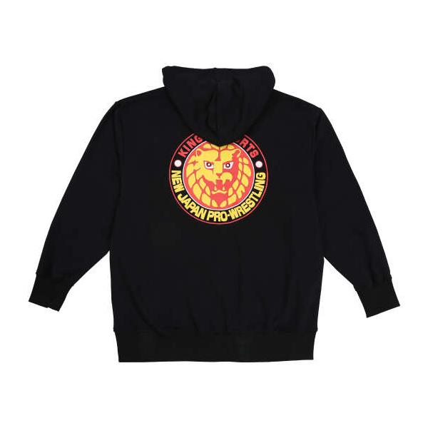 大きいサイズ メンズ 新日本プロレス ライオンマーク フルジップ パーカー ブラック 1278-5670-1 3L 4L 5L 6L 8L