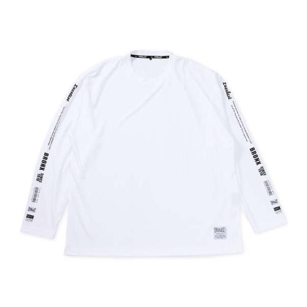 大きいサイズ メンズ EVERLAST 袖プリント ロング Tシャツ ホワイト