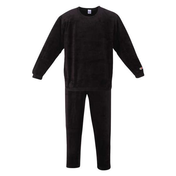 大きいサイズ メンズ FRUIT OF THE LOOM ボア フリース ルームウェア セット ブラック 1279-3330-2 3L 4L 5L 6L 8L