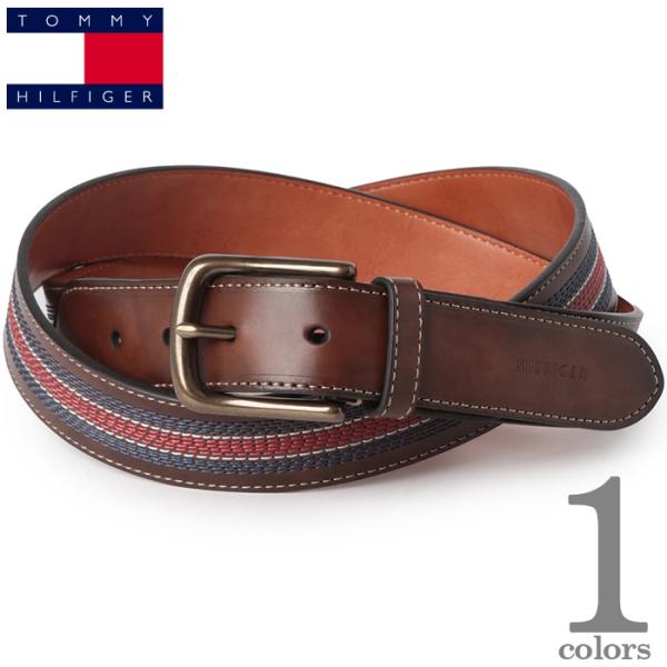 大きいサイズ メンズ TOMMY HILFIGER トミーヒルフィガー 合皮 ステッチ ベルト USA直輸入 11tl02x057