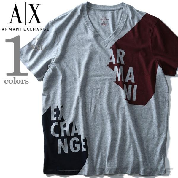 ARMANI EXCHANGE アルマーニエクスチェンジ Vネック半袖デザインTシャツ USA直輸入 6yztbmzjh4z