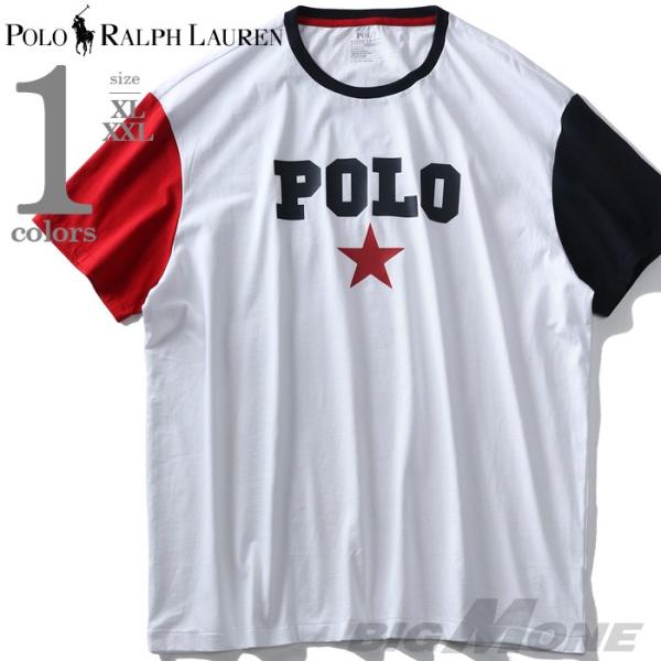 POLO RALPH LAUREN ポロ ラルフローレン ロゴ プリント 袖切替 半袖 Tシャツ USA直輸入 710741437