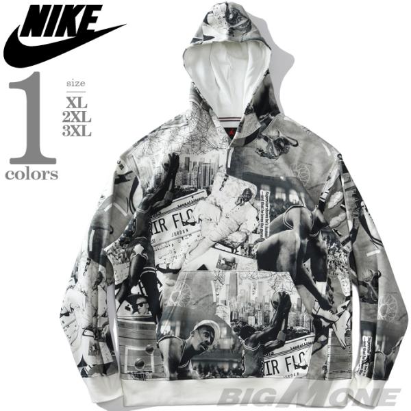 大きいサイズ メンズ NIKE ナイキ プリント プルオーバー パーカー Nike Jordan Brooklyn USA直輸入 fv7297 NIKE（ナイキ） 大きいサイズ メンズ プリント プルオーバー パーカー