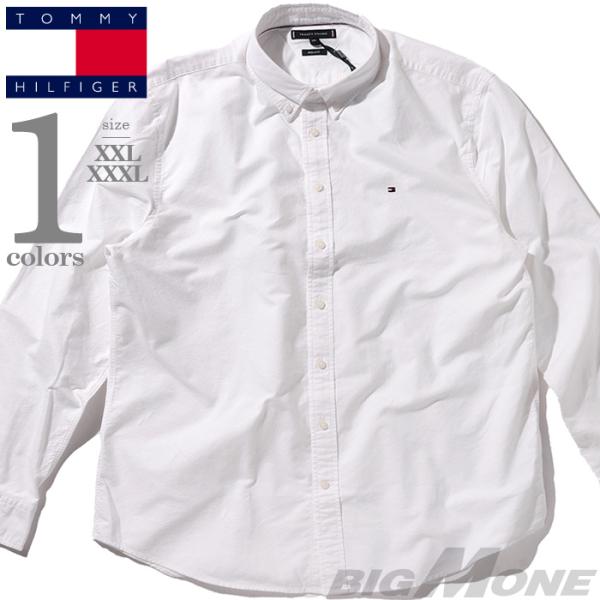 大きいサイズ メンズ TOMMY HILFIGER トミーヒルフィガー オックスフォード ボタンダウン シャツ USA直輸入 mw0mw35774