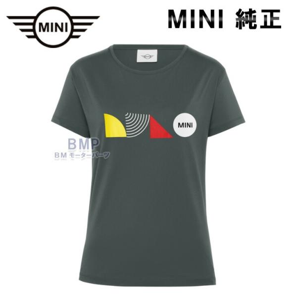 BMW MINI 純正 MINI COLLECTION 2024 MINI グラフィックワードマークTシャツ レディース セージ マルチカラー コレクション