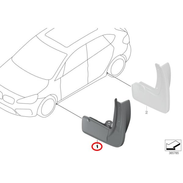 BMW 純正 F45 F46 2シリーズ アクティブツアラー グランツアラー フロント マッドフラップ セット 泥除け