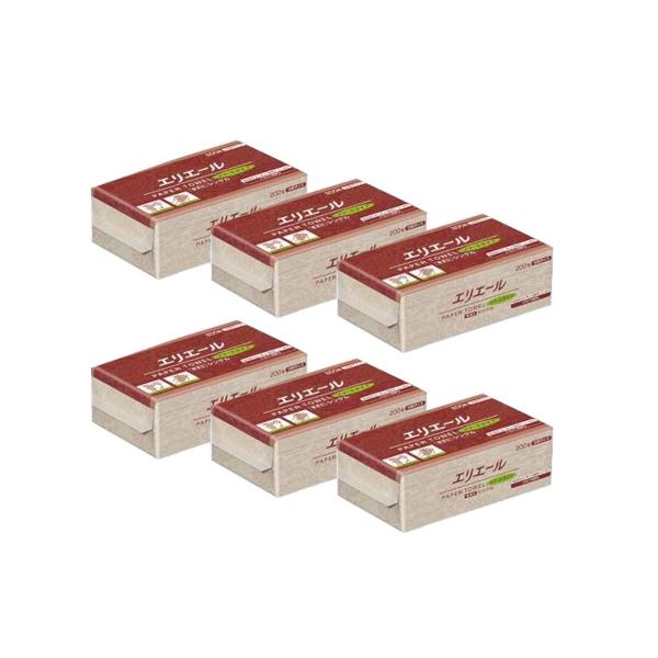 他サイト： エリエール ペーパータオル スマートタイプ 無漂白 シングル 200枚 中判×6個【6個セット】 送料無料の商品画像