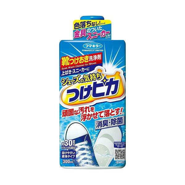 他サイト： シューズの気持ち つけピカ 300ml 靴つけおき洗剤 フマキラー 上履き スニーカー 洗剤 シューズの商品画像
