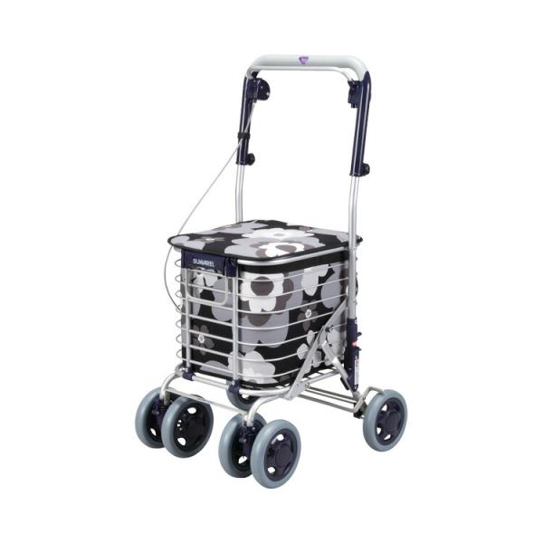 花柄 ショッピングカート 　スワレルSUWATEL ユーバ産業 シルバーカー スワレル ショッピングカート AS-0275-NVBL 花柄
