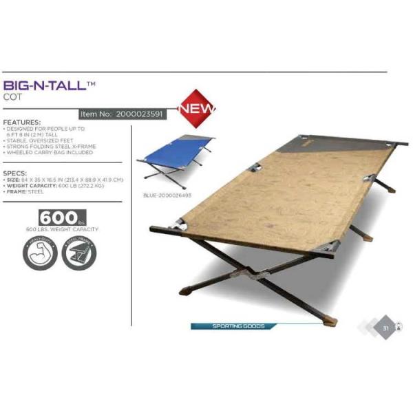 coleman big and tall cot