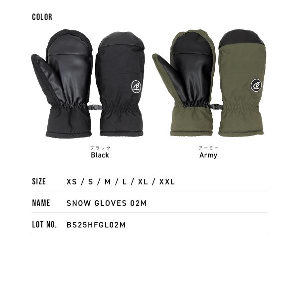 �X�m�{ �X�L�[�O���[�u �����Y �X�m�[�{�[�h BLACKSNOW BS25HFGL02M �u���b�N�X�m�[ �~�g�� ���j�Z�b�N�X ���f�B�[�X ���i�摜2