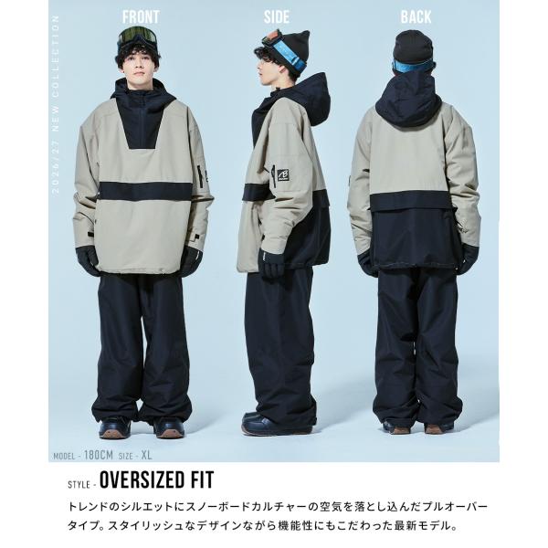 �X�m�{�E�F�A �����Y �㉺�Z�b�g �X�m�[�{�[�h�E�F�A BLACKSNOW OT10M�~OB04M/OB10M �u���b�N�X�m�[ �I�[�o�[�T�C�Y �X�L�[�E�F�A ���i�摜3