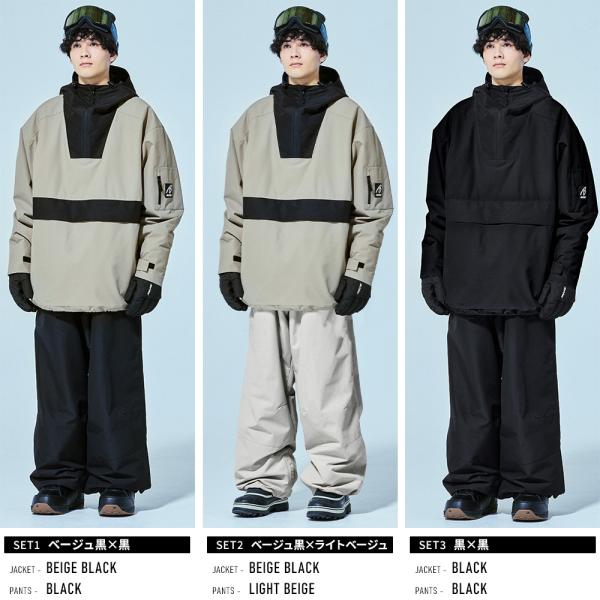 �X�m�{�E�F�A �����Y �㉺�Z�b�g �X�m�[�{�[�h�E�F�A BLACKSNOW OT10M�~OB04M/OB10M �u���b�N�X�m�[ �I�[�o�[�T�C�Y �X�L�[�E�F�A ���i�摜4