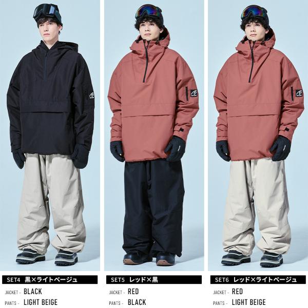 �X�m�{�E�F�A �����Y �㉺�Z�b�g �X�m�[�{�[�h�E�F�A BLACKSNOW OT10M�~OB04M/OB10M �u���b�N�X�m�[ �I�[�o�[�T�C�Y �X�L�[�E�F�A ���i�摜5