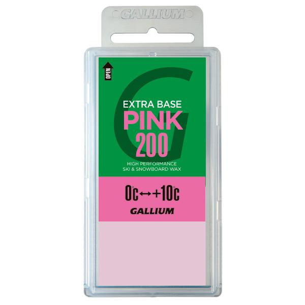 ガリウム　ワックスEXTRABASEPINK200〔200g〕SW2080内容：200ｇ0℃〜+10℃水分の多い雪質シーズン前のベースワックスや、AXF・AXシリーズのベースワックスとして使用。クリーニングにも使用できます。SIZE:200...