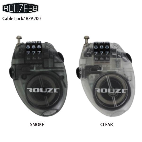 ROUZE　ラウズ■Cable Lock　RZA200　ケーブルロックサイズ：70×50mmカラー：Clear、Smoke小型で携帯しやすく、任意の暗証番号を設定できるタイプ。COLOR:CLEAR/SMOKE