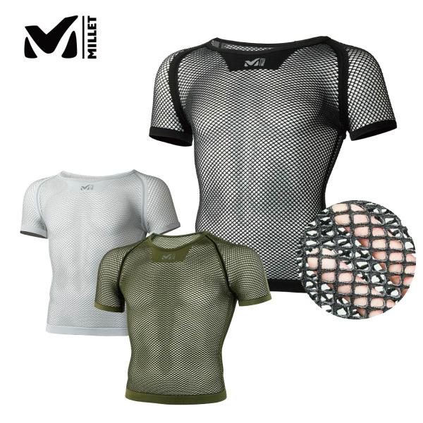 MILLETミレーメンズアンダーウェア■MIV01566DRYNAMICMESHSSドライナミックメッシュショートスリーブ素材・DRYNAMICMESHポリプロピレン66%ナイロン28%ポリウレタン6%COLOR・N0247/BLACK-N...