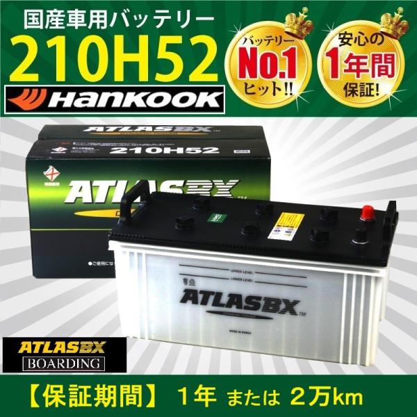 未開封 ATLAS バッテリー 210H52 アトラス 大型 自動車 2 ハンコック トラック用【 24V 】 210H52 ×2個セット アトラス