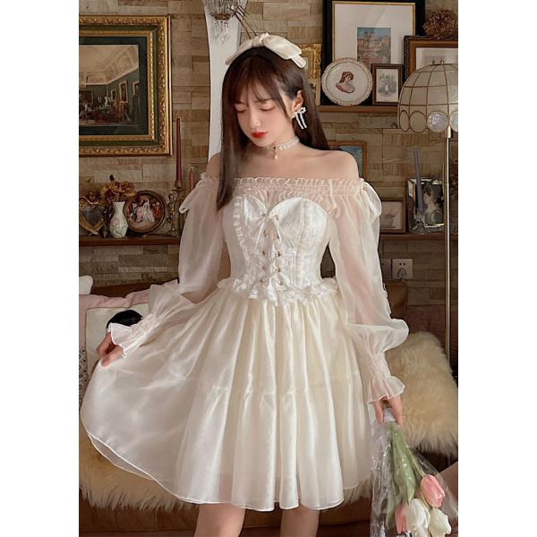 コルセット On レイヤード風 バレリーナ ドレス ワンピース オフショルダー 地雷系 原宿系 やみかわいい ゆめかわいい Bobon21 ボボンニジュウイチ D06 Buyee Buyee 日本の通販商品 オークションの代理入札 代理購入